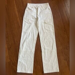 White Princess Polly Straight leg cargo pants